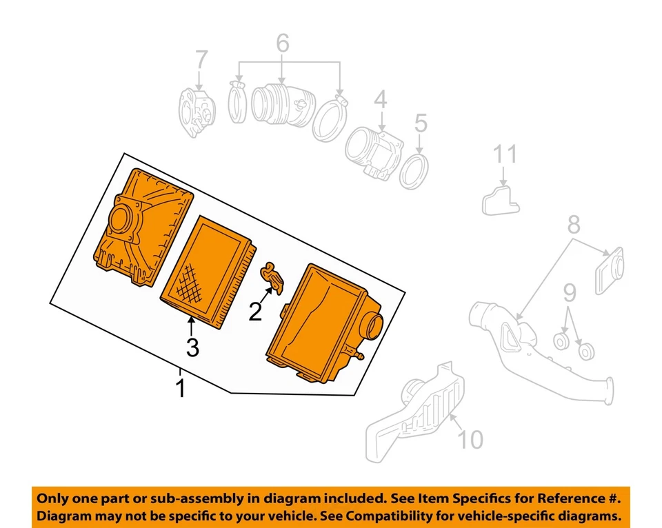 Conjunto de filtro de aire usado se adapta a: Ford Taurus 2006 6-183 3,0 L OHV grado A Foto 3 de 4