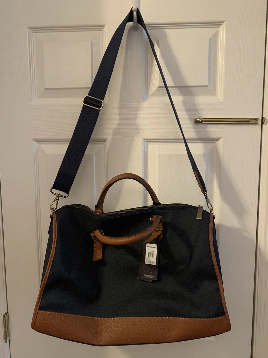 Selv tak yderligere salami NWT Tommy Hilfiger Navy &amp; Brown Duffle Bag Weekender Tote Travel  Luggage Carryon | eBay