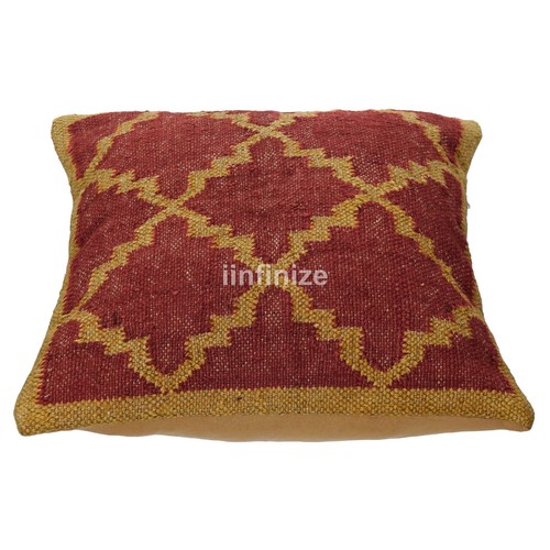 4 Set of Wool Jute Cushion Home Decor Handwoven Kilim Pillow Bohemian Pillowcase - Picture 11 of 120