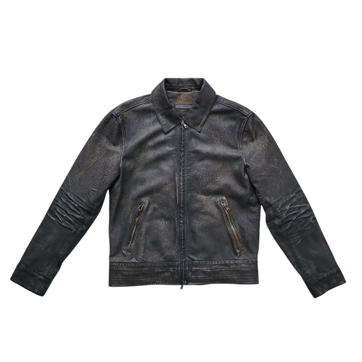 JOHN VARVATOS レザージャケット S John Varvatos Star USA mens Band Collar Leather Jacket, Black, X