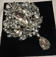 Crystal Rhinestone Bling Flower Brooch Pins DIY Wedding Bouquet Pendant Necklace