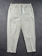 Eileen Fisher Pants Women's 10 Bone Ivory Organic Cotton Hemp Stretch Ankle NWT