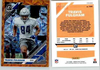 Travis Fulgham 2019 Donruss Optic Orange Scope Prizm #144 /79 Lions RC Rookie