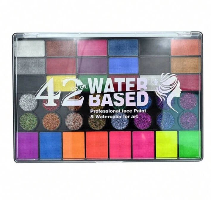 42 Color Water Based Professional Face Body Paint Set SFX Party Watercolor Art - Image 2 of 4