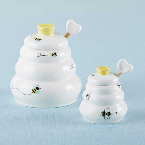Kate Aspen Sweet as Can Bee Keramik Mini Honigtopf mit Honiglöffel aus Holz (3,4 - Bild 5 von 12