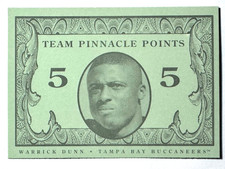 WARRICK DUNN Buccaneers 1998 Pinnacle 5 TEAM PINNACLE POINTS INSERT Card