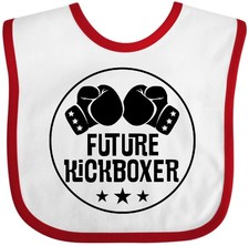 Inktastic Kickboxing Future Kickboxer Baby Bib Gym Exercise Clothes Self Defense