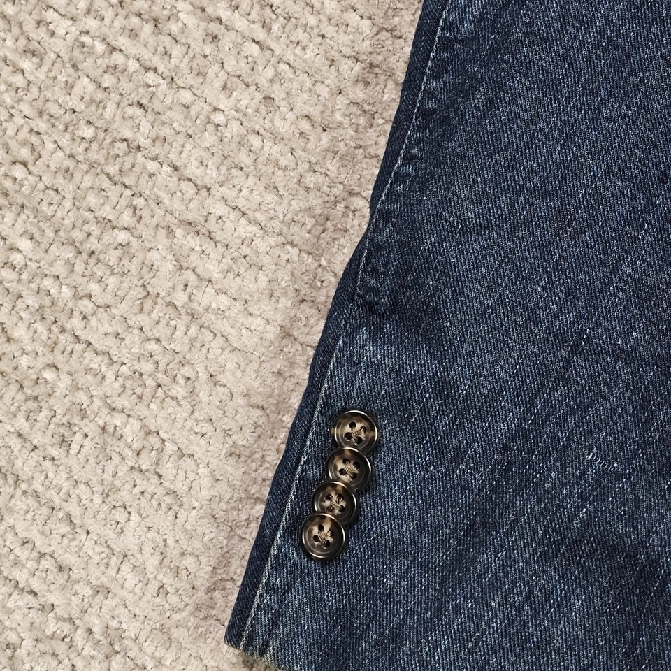 Orvis Morrison 3 Botones Denim Jeans Algodón Lino Chaqueta Abrigo Deportivo Para Hombres 44L Foto 4 de 4