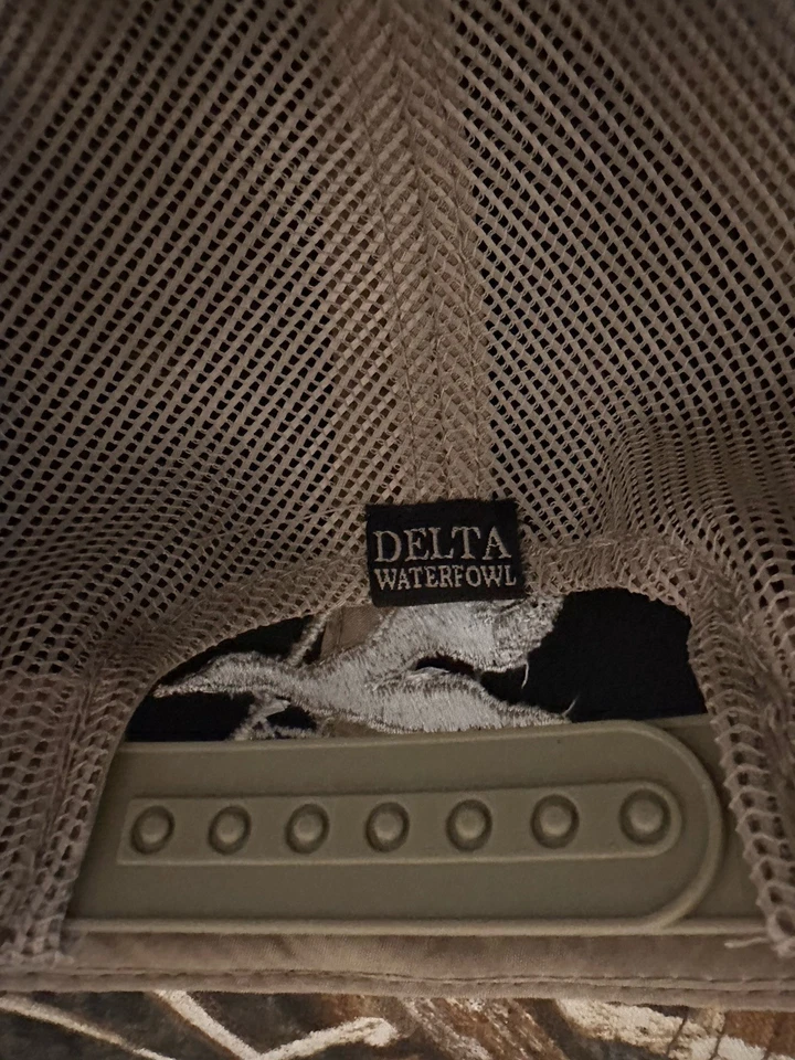 Delta Waterfowl Camo Hat Strapback Cap Duck Hunting Mossy Oak Shadow Grass Blade - Image 3 of 4