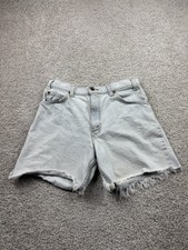 VTG Levis 550 Denim Shorts Womens 30 High Rise Distressed Cutoff Frayed