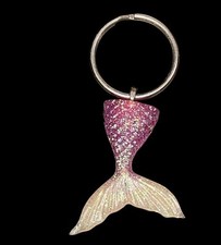 Mermaid Tail Pink With Glitter Accents Keychain Keyring Collectible Bag Charm