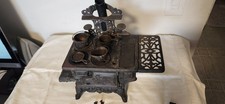 Crescent Miniature Cast Iron Wood Stove Toy Vintage Salesman Sample