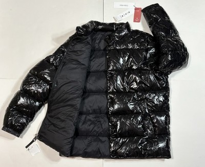 Calvin Klein Men s Water Resistant Black Shine Puffer Jacket Zip Snap CM152963
