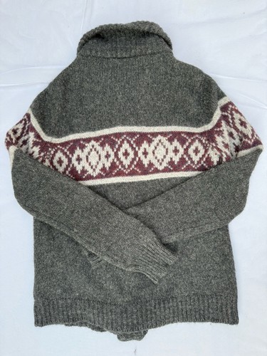 Vintage GAP Sweater Womens Small Gray Button Up Blended Wool Xamel Hair Aztec - Picture 2 of 6