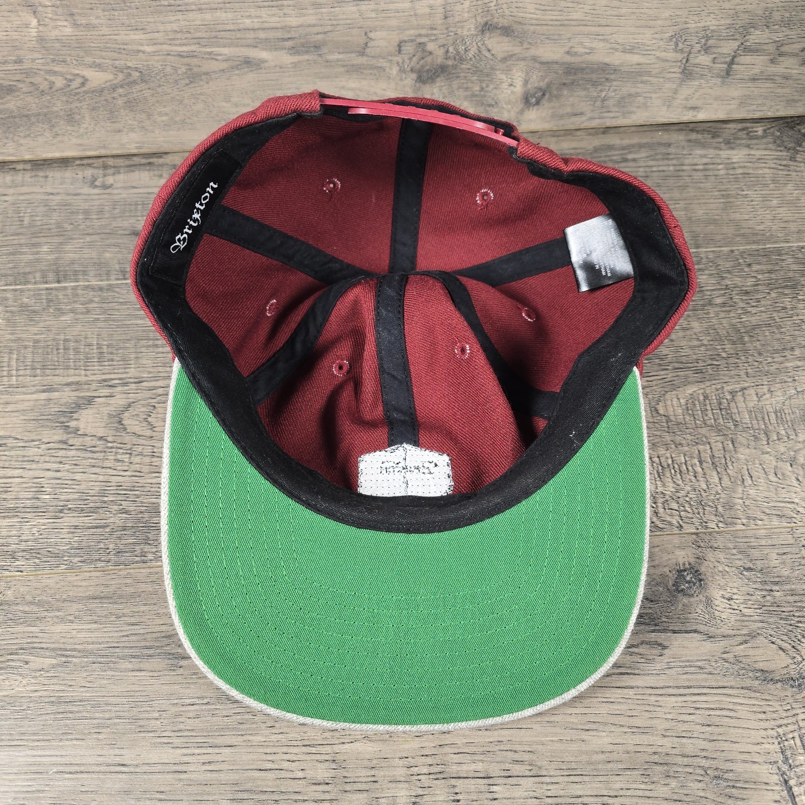 Brixton Hat Cap Snap Back Maroon Gray Patch Mens … - image 8