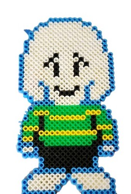 Handmade Beaded Asriel Art from Undertale - Green, Yellow, Black, White, Blue