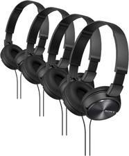 MDR-ZX310AP ZX Series Wired on Ear Headphones with Mic, Black Pack of 4 