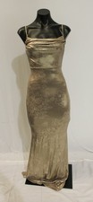 Windsor Women's Alita Metallic Floral Rhinestone Formal Dress ZG3 Gold Size XS