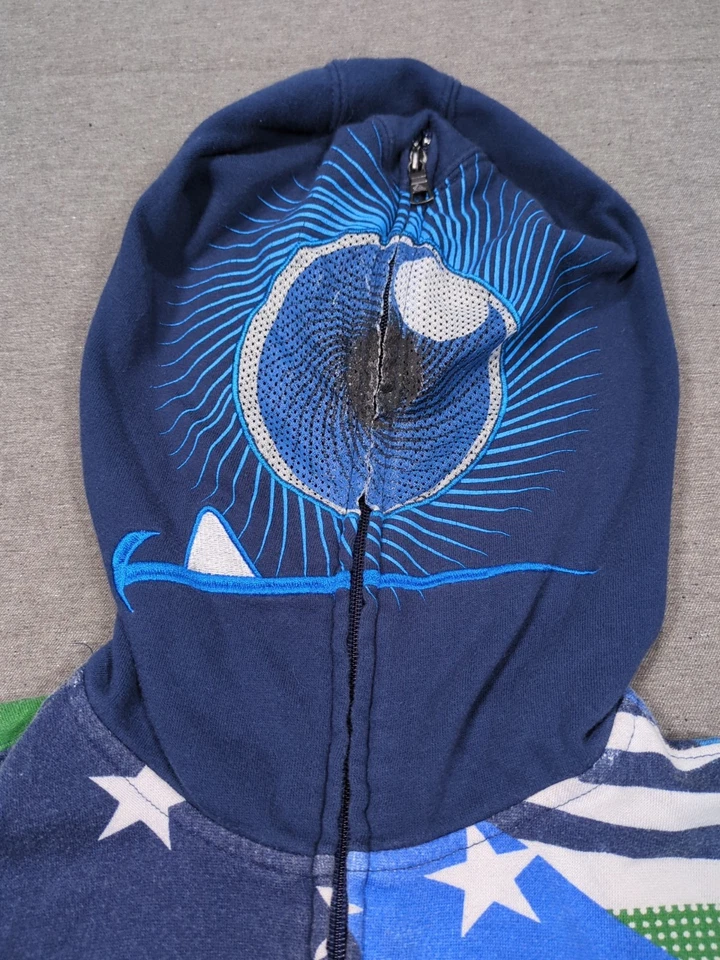 Sudadera con Capucha Quiksilver Cremallera Completa Logo Gráfico Juvenil M 12-14 Azul AOP Cremallera Máscara Facial Foto 4 de 4