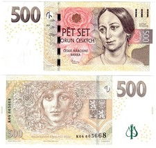 2009 Czech Republic 500 Korun P24 Banknote UNC Letter K