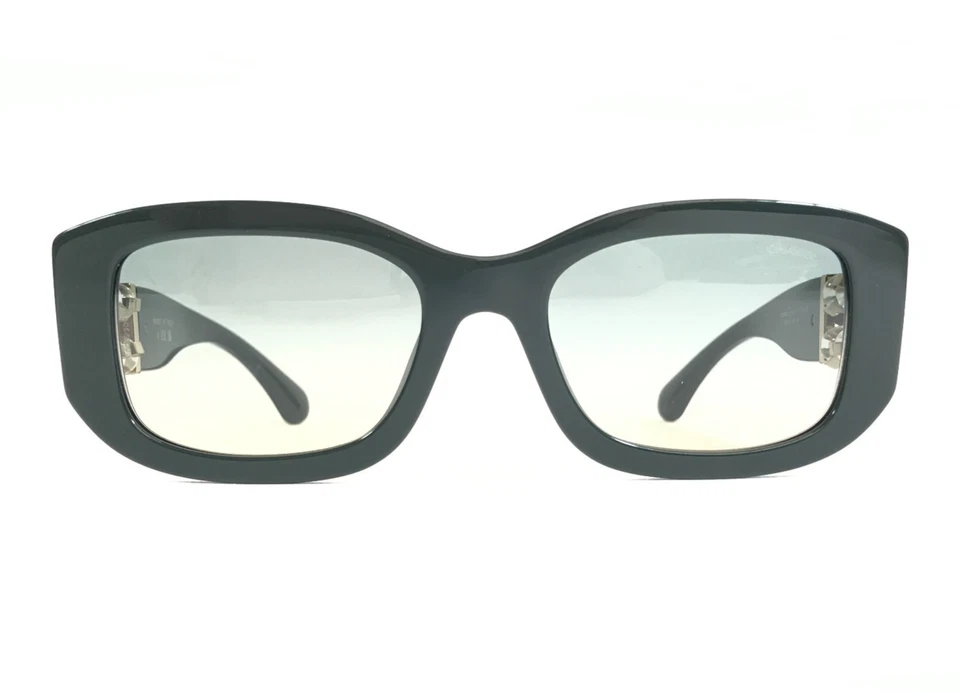 Gafas de sol Chanel 5542-A c.1791/S3 marcos de perlas de vidrio verde con lentes degradadas Foto 3 de 4