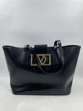 Mario Valentino Black Leather Tote Bag