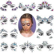 Body Adhesive Glitter Stickers Tattoo Face Gems Crystal Party Festival Jewelry