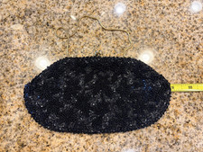 Womens La Regale Ltd. Vintage Black Beaded Antique Evening Purse Womens La Regale Ltd. Vintage Black Beaded Antique Evening Purse