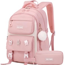 Backpack for Girls Set with Pencil Case 15.6 Inch Laptop School Bag Cute Kids...