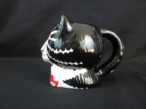 VTG B. Kliban Cat Mug Black White Figural with Red Bow Sigma - Picture 4 of 7