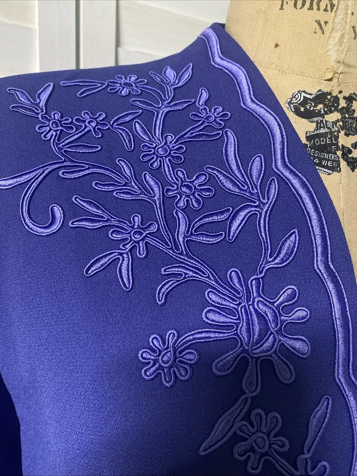 Traje Falda Leslie Faye Años 80 90 Para Mujer Púrpura Boda MOTB Forrado Formal Talla 10P Foto 3 de 4