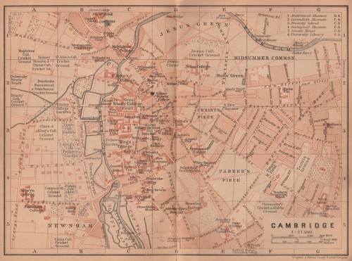 CAMBRIDGE 1901 England Great Britain ORIGINAL Map Plan Trinity College - Picture 5 of 10