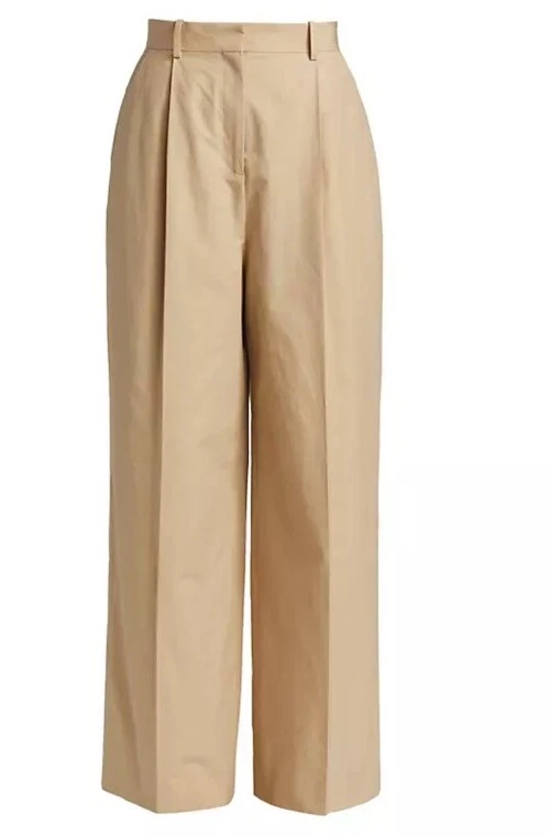 Pantalone Loewe plissettato gamba larga popeline taglia 38 4 $995