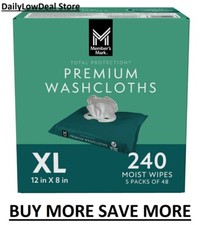 Member's Mark 240 Adult Washcloth Disposable Moist Hand Face Body Wipes