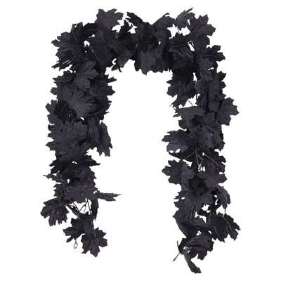 Fall Decor Black Garland, Black Decorations Halloween Garland, Fall Wall Hang...