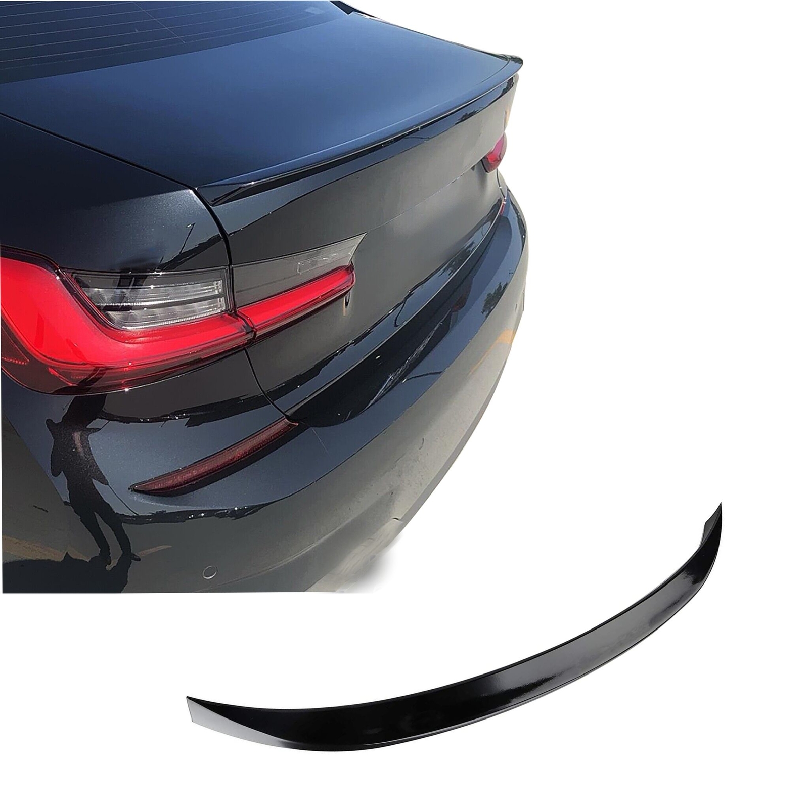 Rear Spoiler Fits for BMW 3er G20, With ABE, Gloss Black Registration Exempt