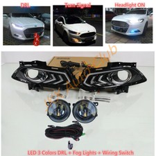 For Ford Fusion Mondeo 13-2016 3 Colour LED DRL Light Harness LED Bulb Fog k Set