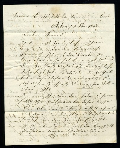 SWITZERLAND 1852 ARBON COVER - Picture 2 of 2