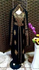 Eid SALE Moroccan Dress Dubai Abaya Hand Work Gown Long Farasha Ramzan Kaftan