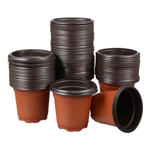 100pcs Plants Flower Pot Plastic Plant Nursery Starting Pots Garden Flower Pots
