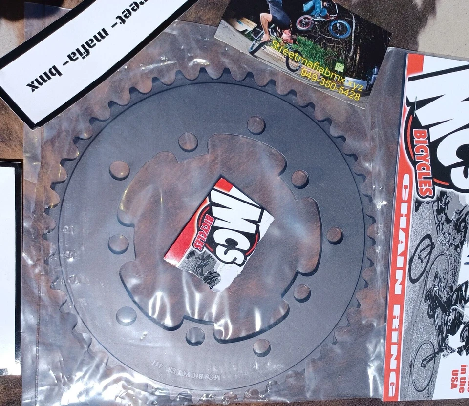 MCS CHAINRING BMX BIKE SPROCKET 44t BLACK usa! GT Haro SE Racing Redline JMC new - Image 2 of 3