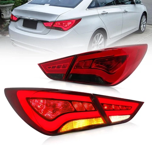 2x Luces traseras LED rojas de humo VLAND para luces traseras de freno Hyundai Sonata 2011-2014 - Imagen 1 de 10
