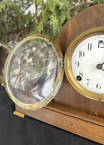 Antique C 1902 - 1910 Sessions OAK Tambour Parlor Mantle Clock - Video - FANCY - Picture 3 of 12