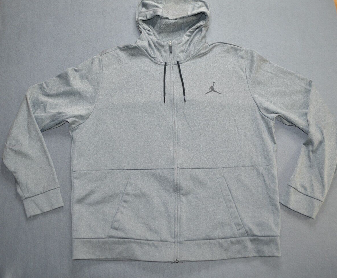 Nike Jordan 23 Alpha Therma Full-Zip Hoodie Sweatshirt Gray Men Size 2XL