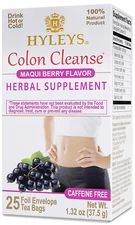 Hyleys Colon Cleanse Tea Maqui Berry Flavor - 25 Tea Bags (1 Pack)