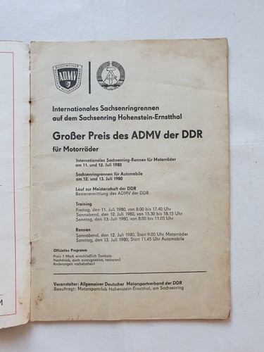 Internationales Sachsenring Rennen für Motorräder Hohenstein-Ernstthal 1980 /3 - Bild 2 von 5