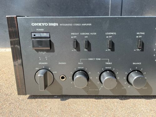 Onkyo Integra A-8087 Integrated Amp w/ Rosewood Sides, 100w/ch, Needs Repair - Picture 2 of 8