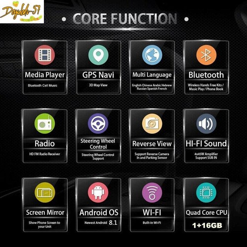 Estéreo Coche GPS Navegación WiFi Android 8.1 con Cámara Radio Coche 9 en 1 Din Pantalla Táctil - Imagen 12 de 16