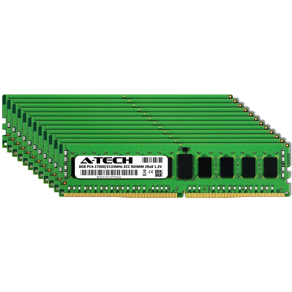A-Tech 96GB 12x 8GB 2Rx8 PC4-17000R DDR4 2133MHz ECC REG RDIMM Server Memory RAM - Image 2 of 4