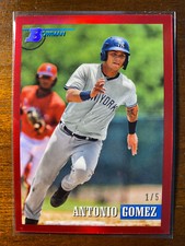 2021 Bowman Heritage Chrome Antonio Gomez #177 Red Refractor 1/5 NY Yankees